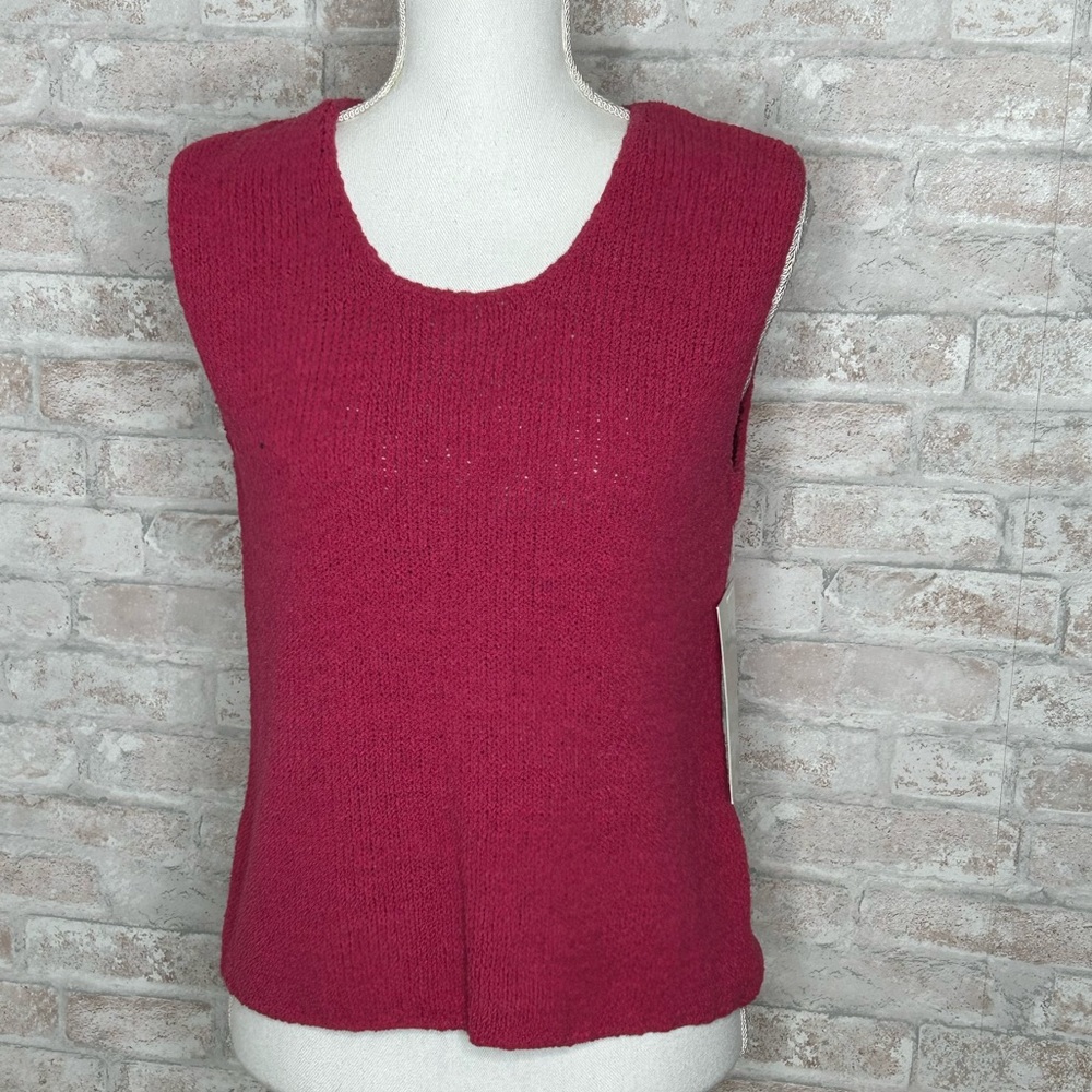 Silks by I.S.C. hot pink sleeveless sweater size L